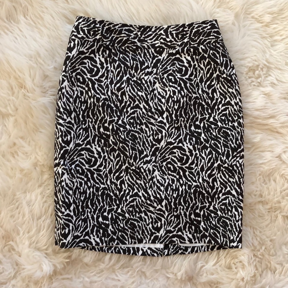 LOFT Pencil Skirt - Dark espresso brown and cream